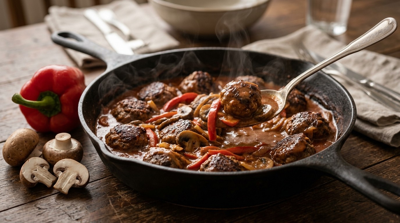 Gehaktbolletjes met stroganoffsaus