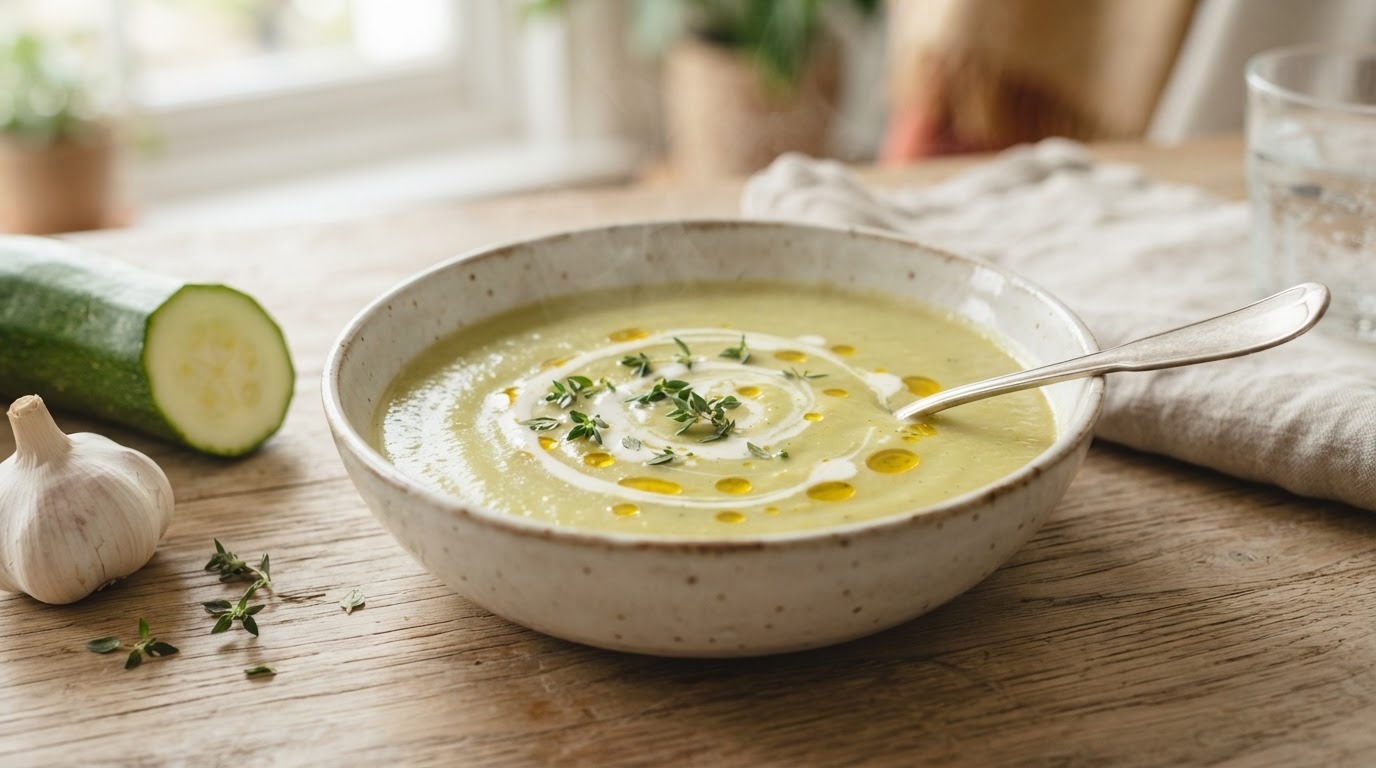 Gekruide courgette soep