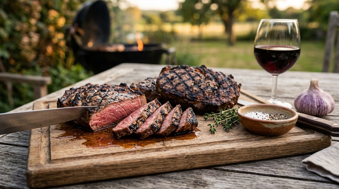 Gemarineerde biefstukvoor op de BBQ