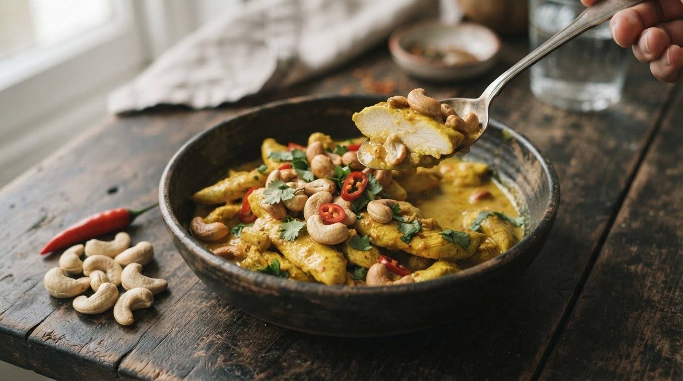 Gemarineerde kipfilet met cashewnoten