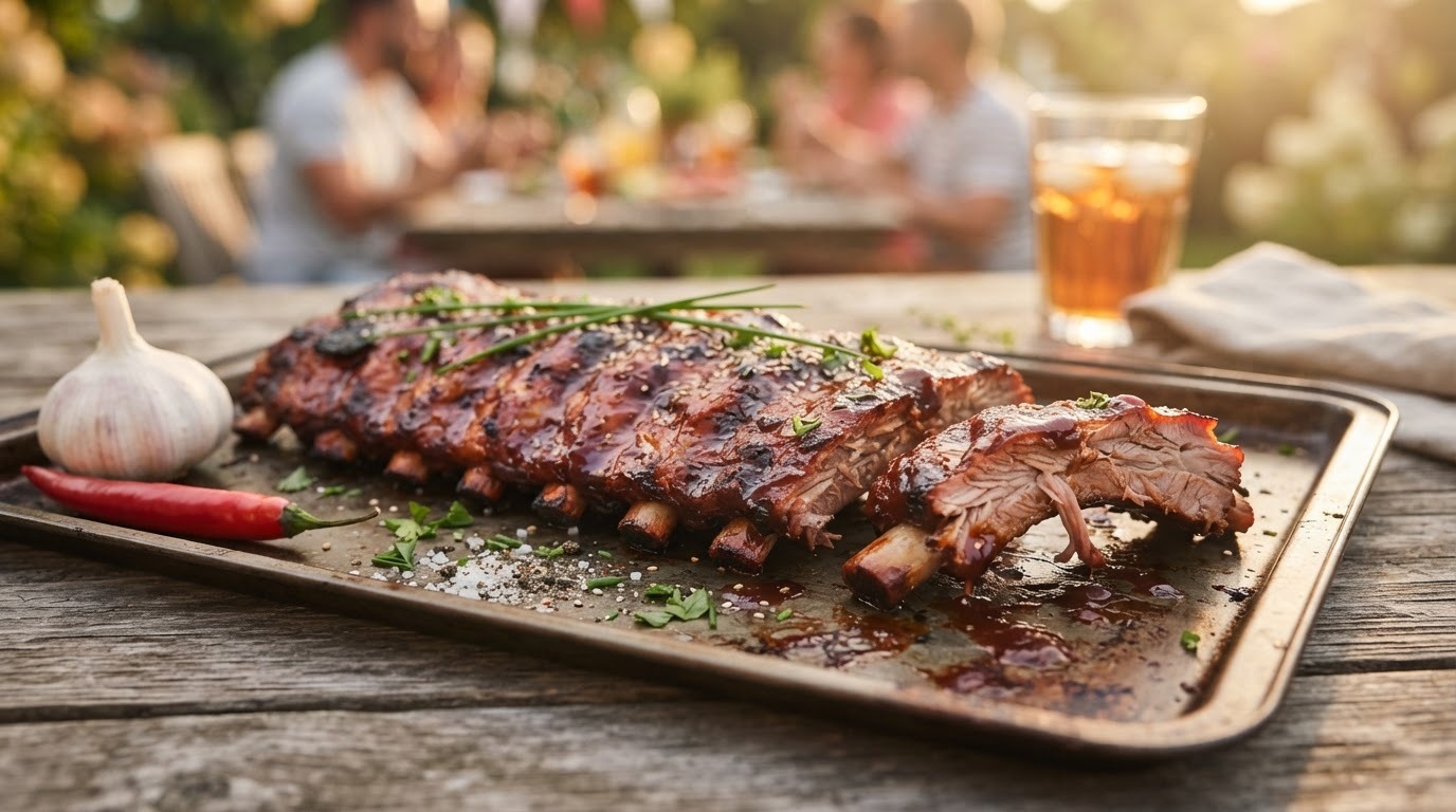 Gemarineerde spare-ribs in bouillon
