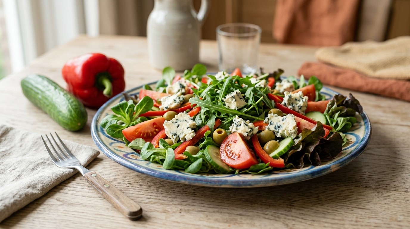 Gemengde salade met danish blue