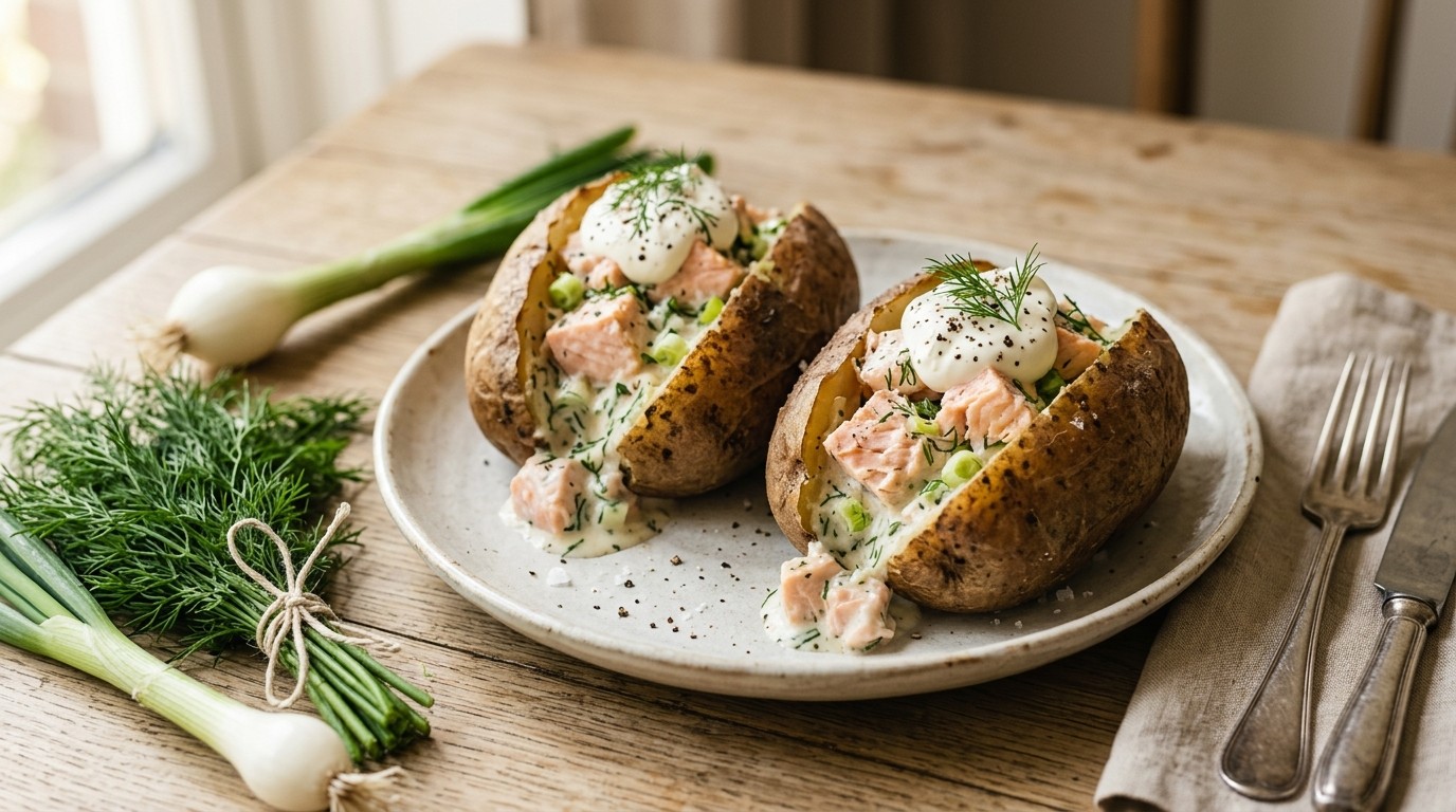 Gepofte Aardappelen met Zalm