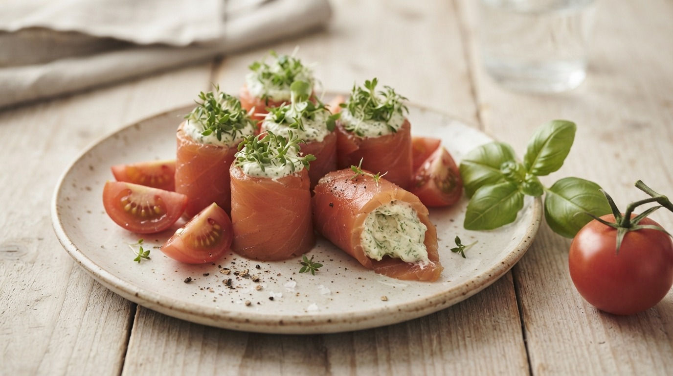 Gerookte zalmrolletjes