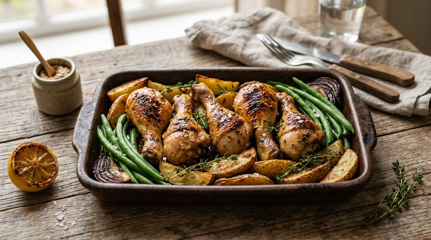 Geroosterde drumsticks met warme aardappelsalade