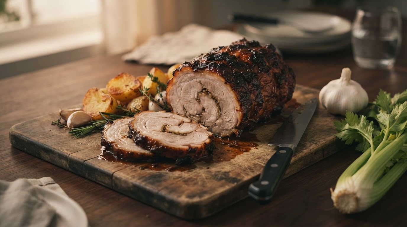 Geroosterde gemarineerde rollade