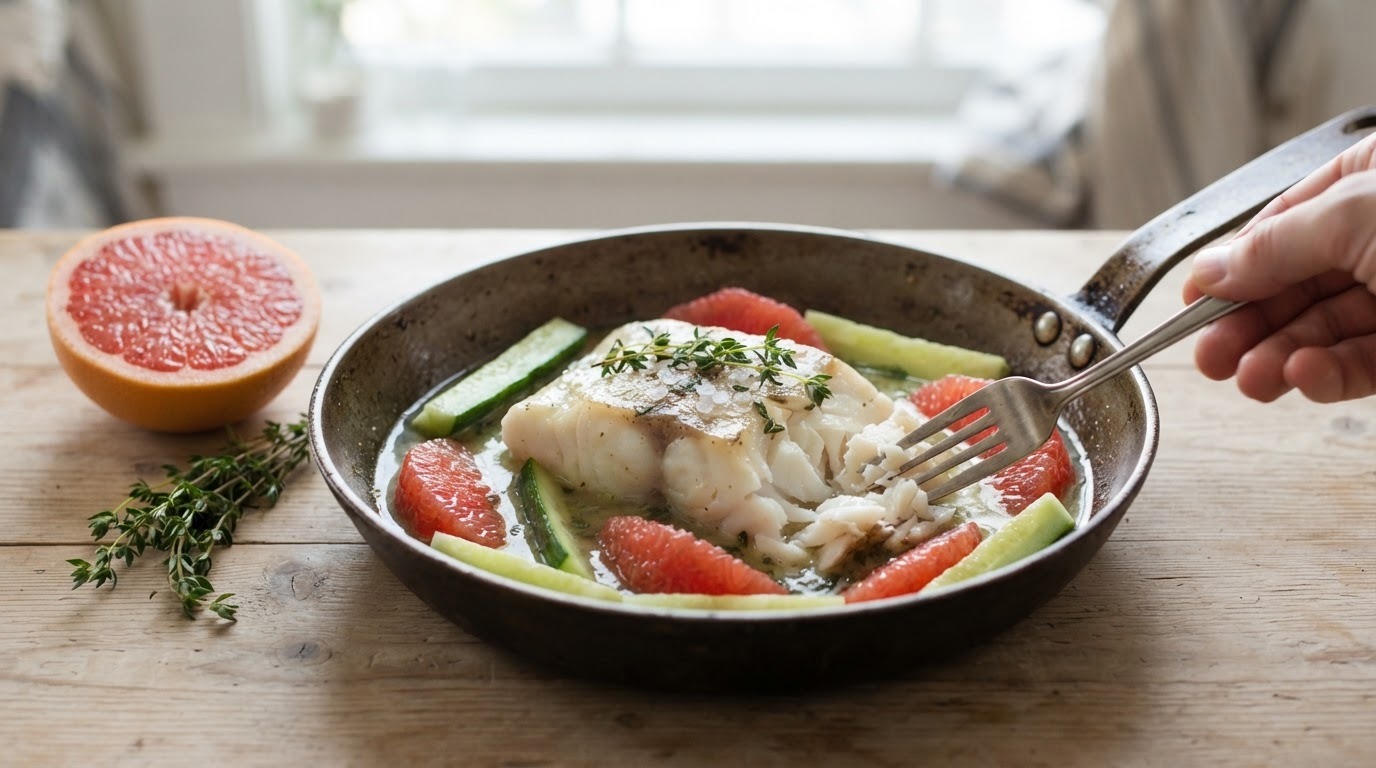 Gestoofde nijlbaars met grapefruit