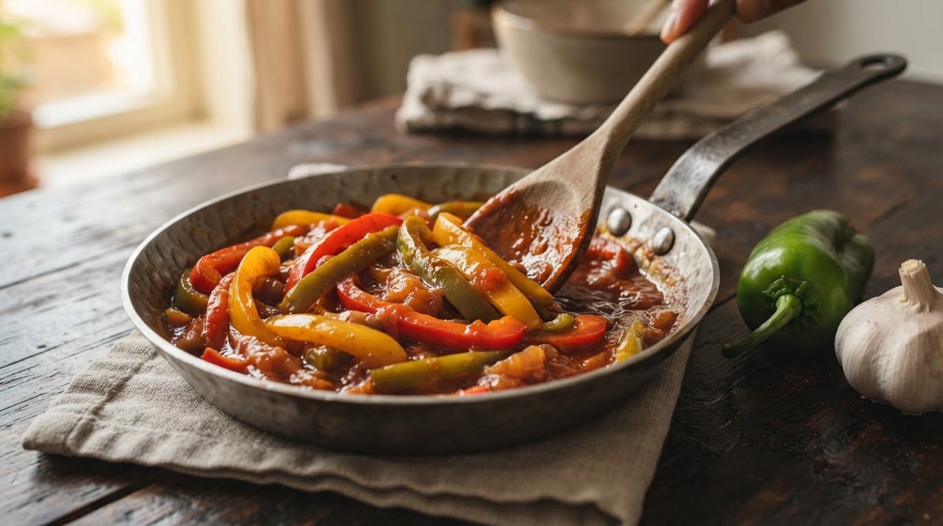Gestoofde paprika