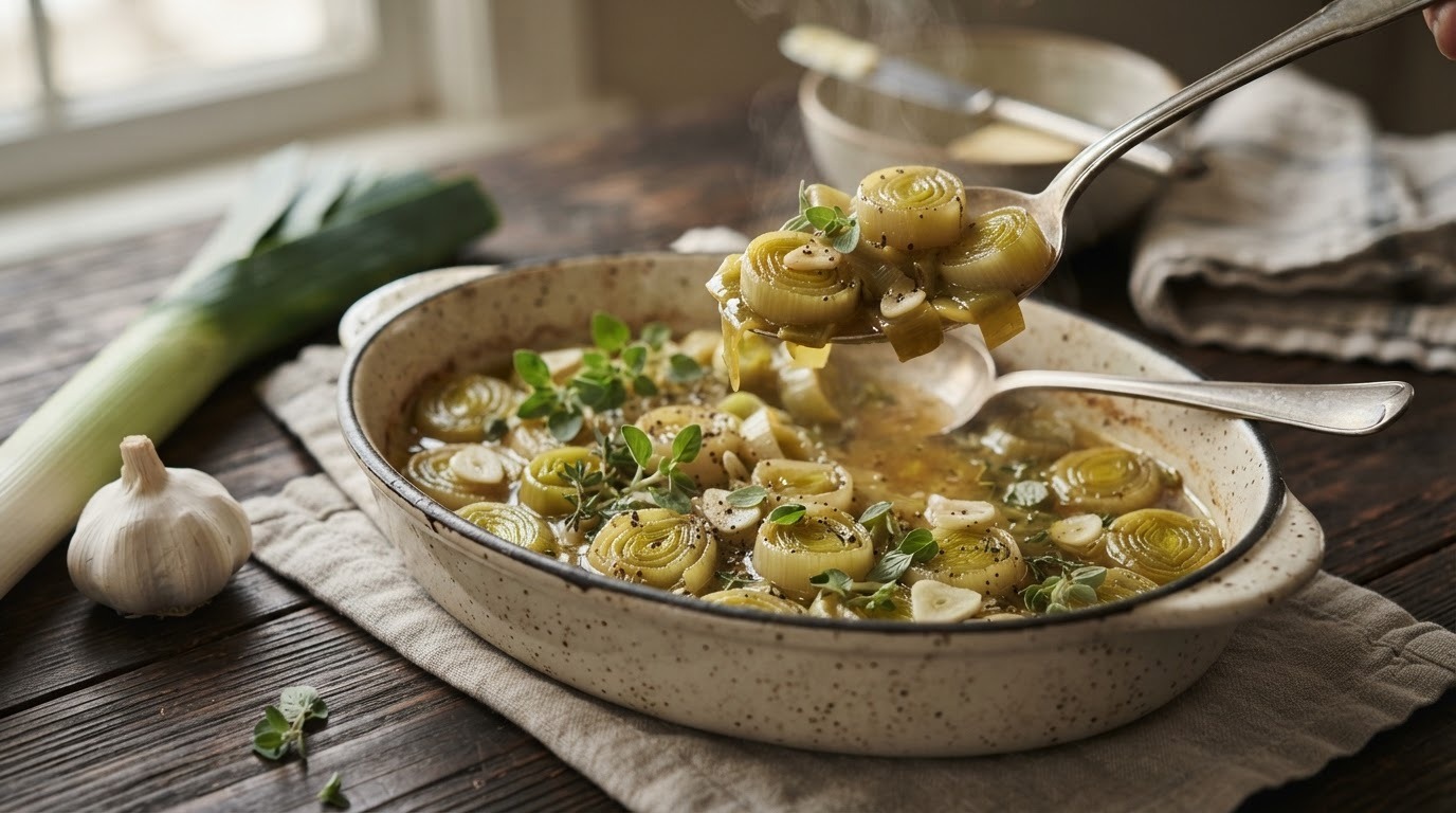 Gestoofde preischotel met oregano en knoflook