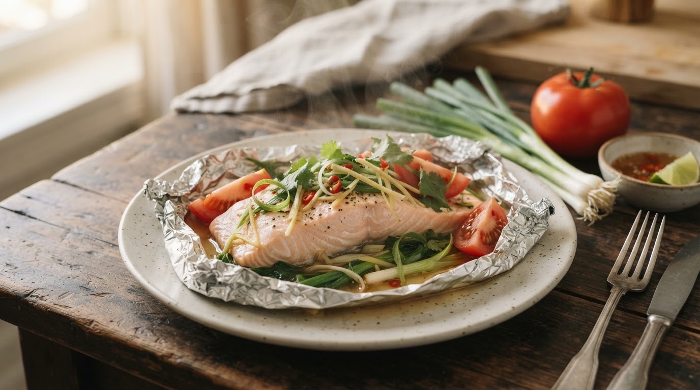 Gestoomde zalm (op zijn Vietnamees)