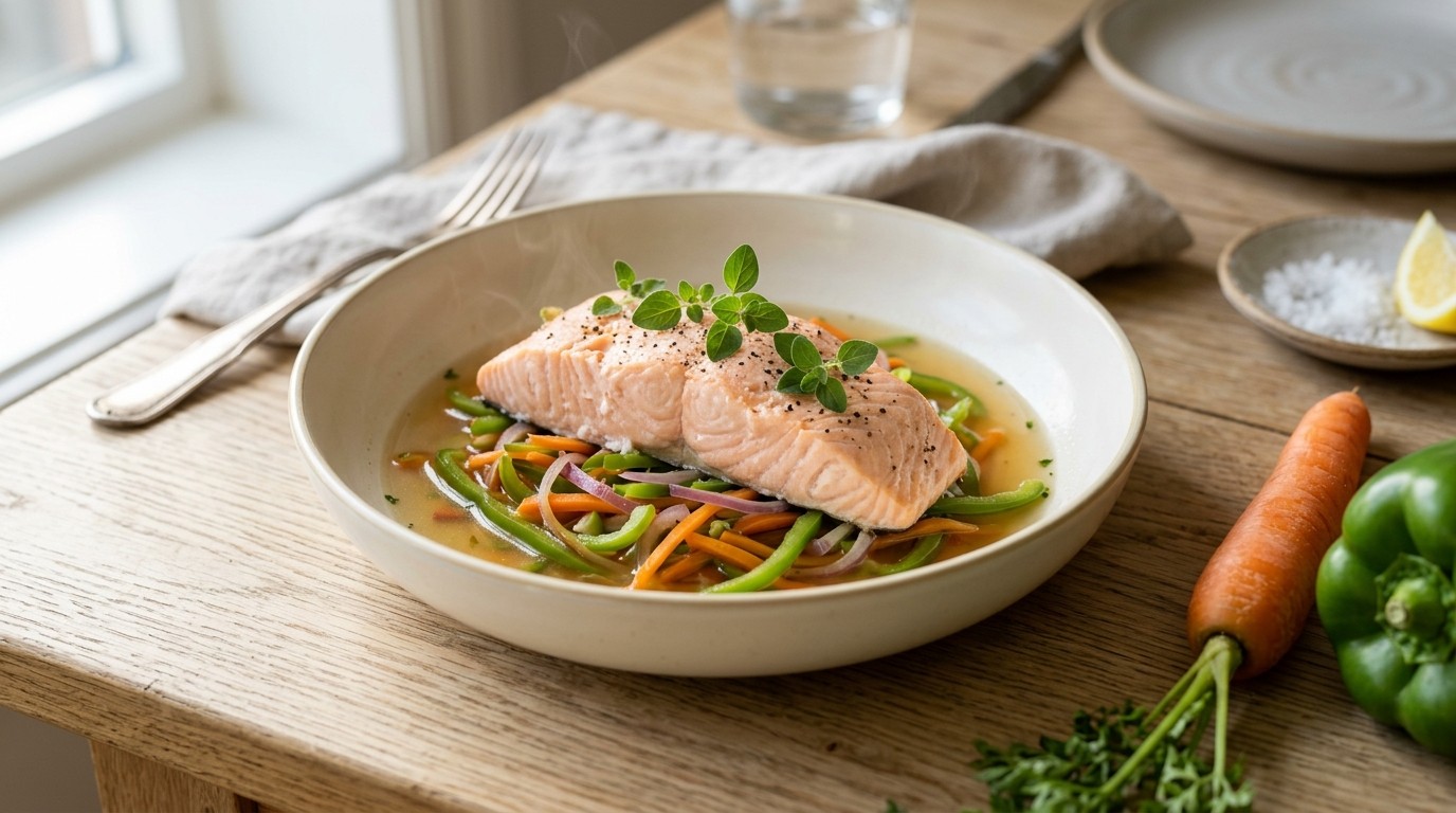 Gestoomde zalmfilet