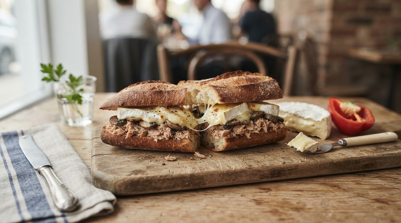 Gevuld stokbrood met tonijn en Brie