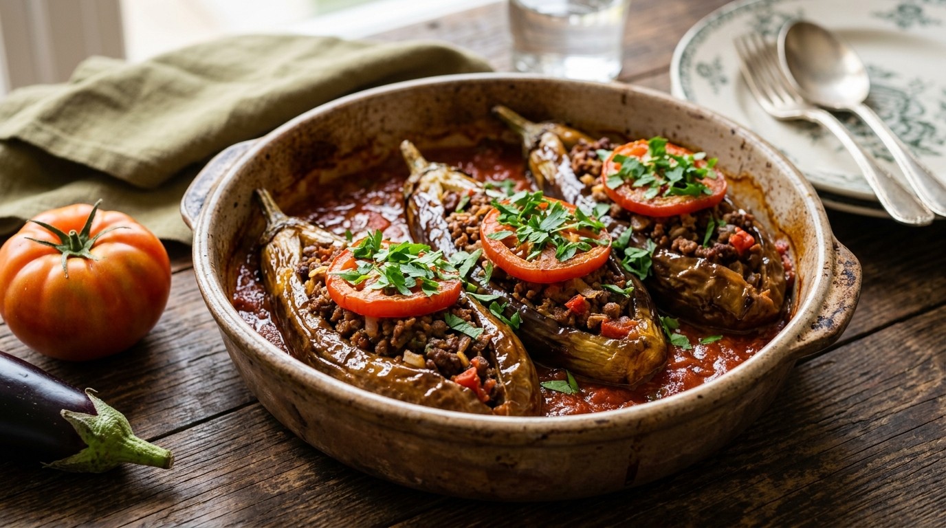 Gevulde aubergines