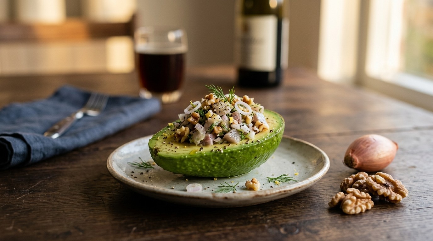 Gevulde Avocado met Haring