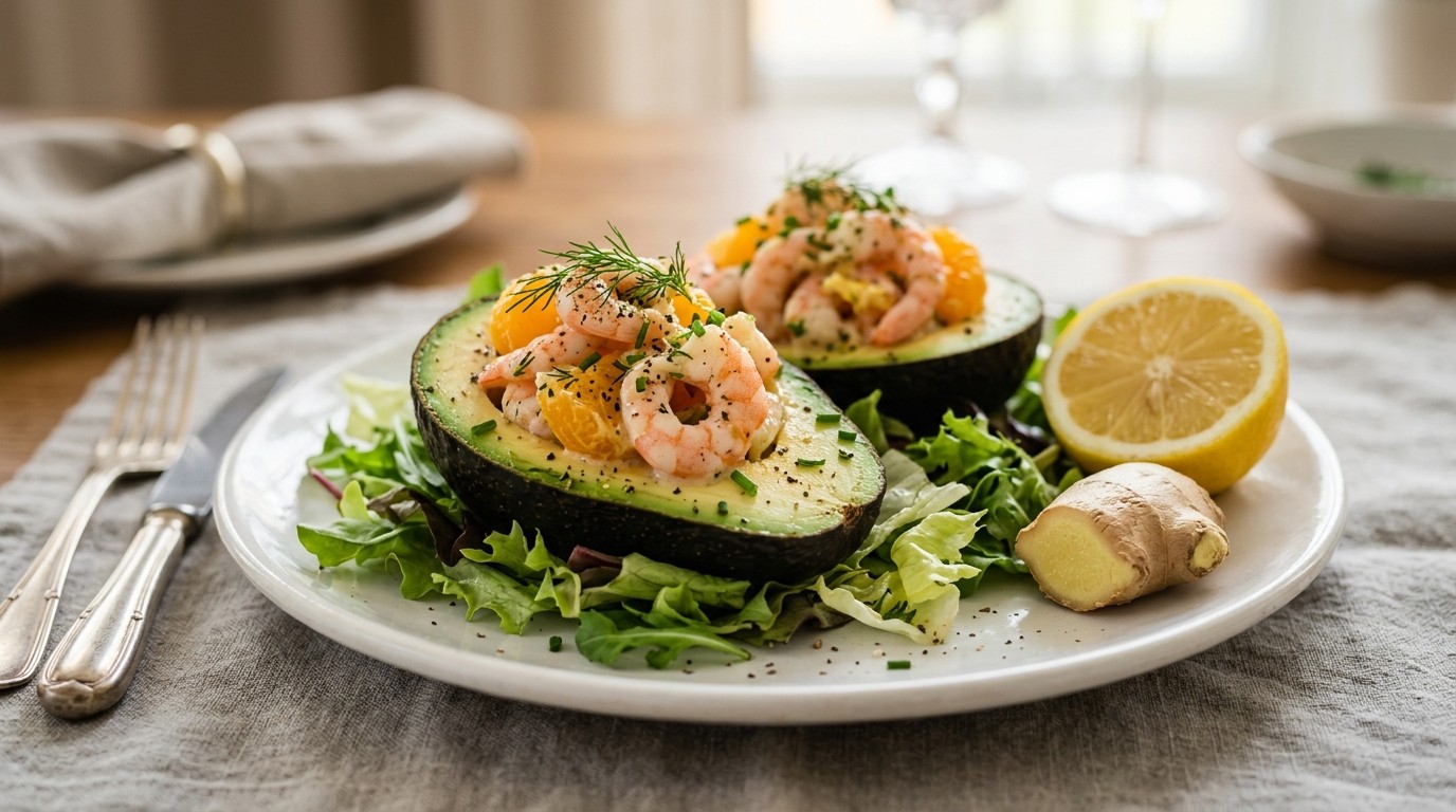Gevulde Avocado's met Garnalen