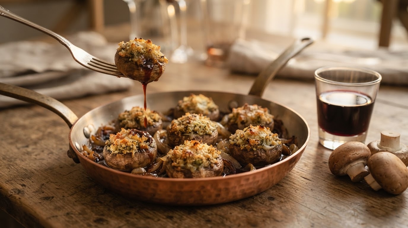 Gevulde champignons met port