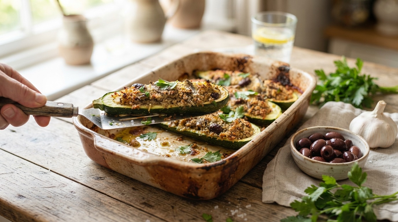 Gevulde courgettes met ansjovis