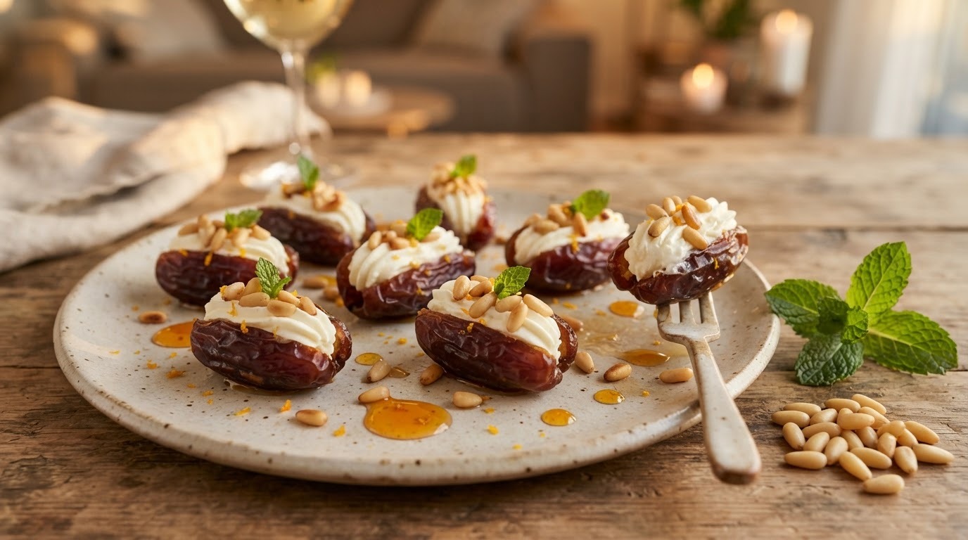 Gevulde dadels met verse roomkaas
