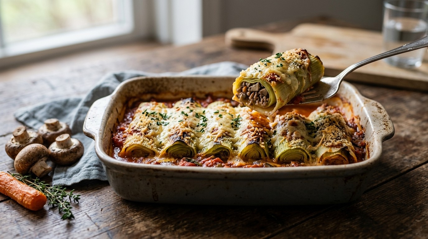 Gevulde Italiaanse prei uit de oven