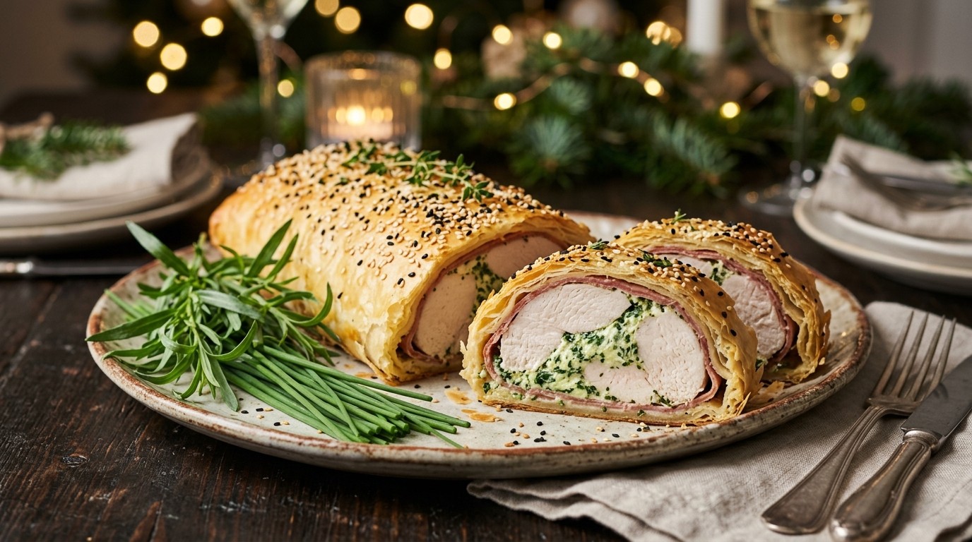 Gevulde Parelhoenfilet in Filodeeg