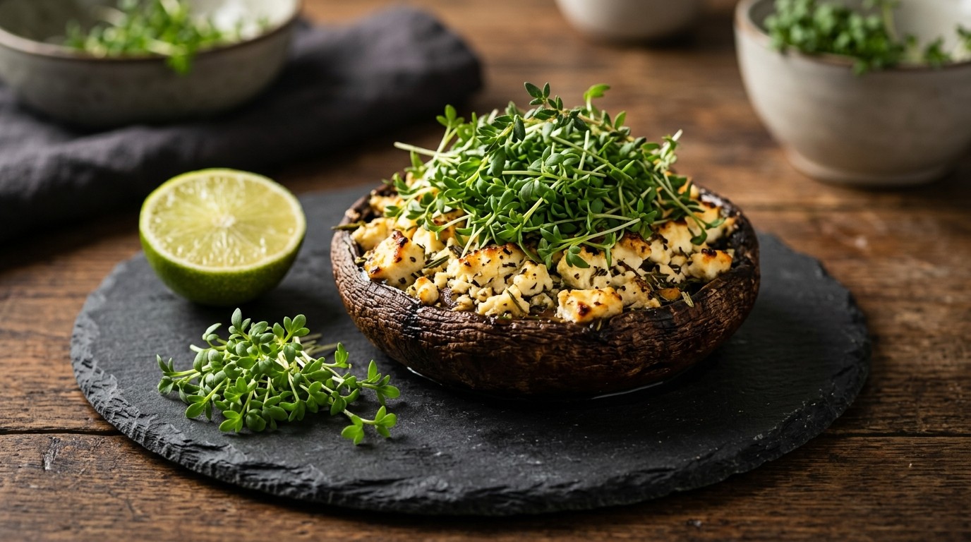 Gevulde portobello met feta
