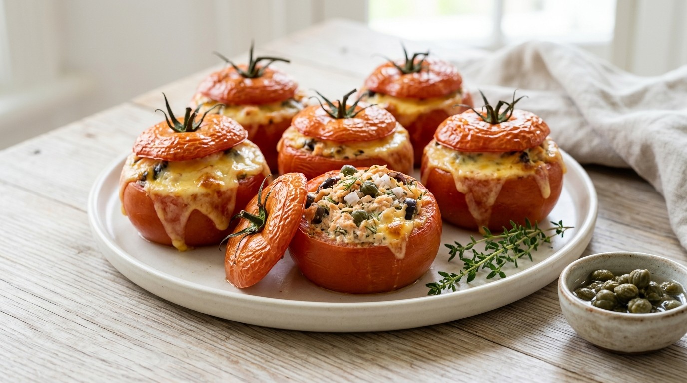 Gevulde tomaten met zalm