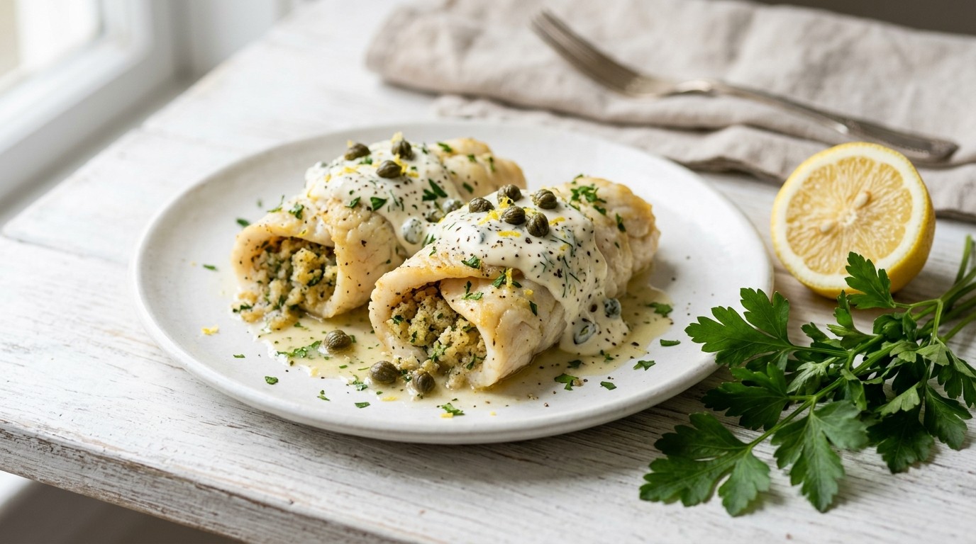 Gevulde Tongfilets met Kappertjes