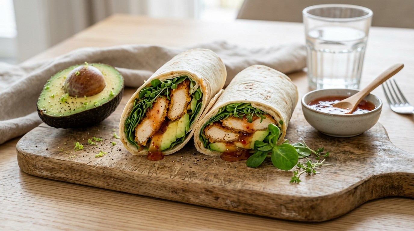 Gevulde wraps met kipreepjes