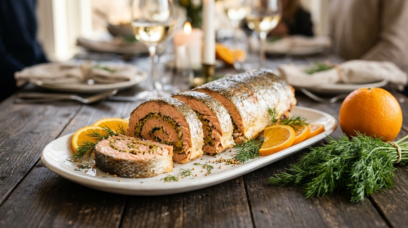 Gevulde Zalmrollade