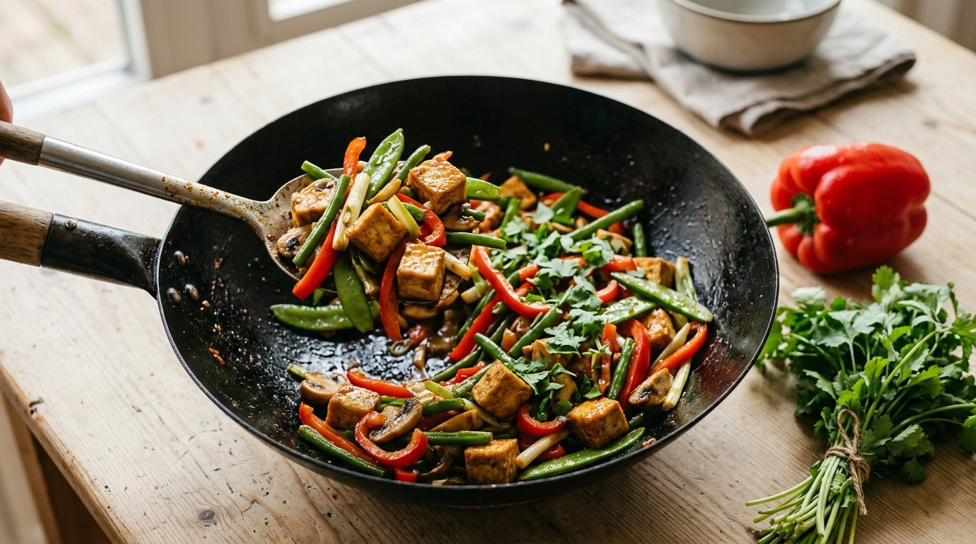 Gewokte groenten met tofu