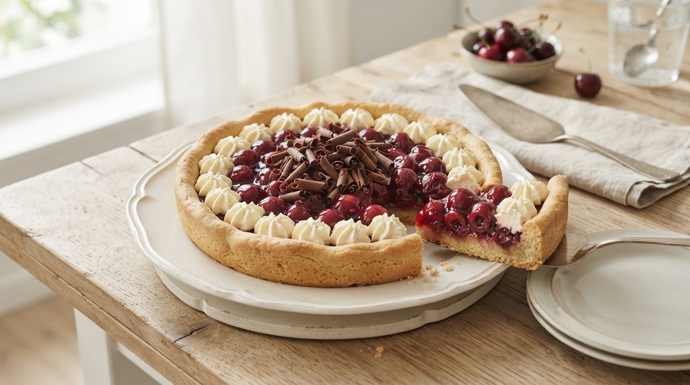 Gluten- en lactosevrije kersenvlaai