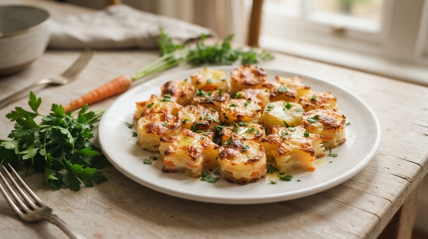 Glutenvrije oranje versieringen (aardappel, wortel)