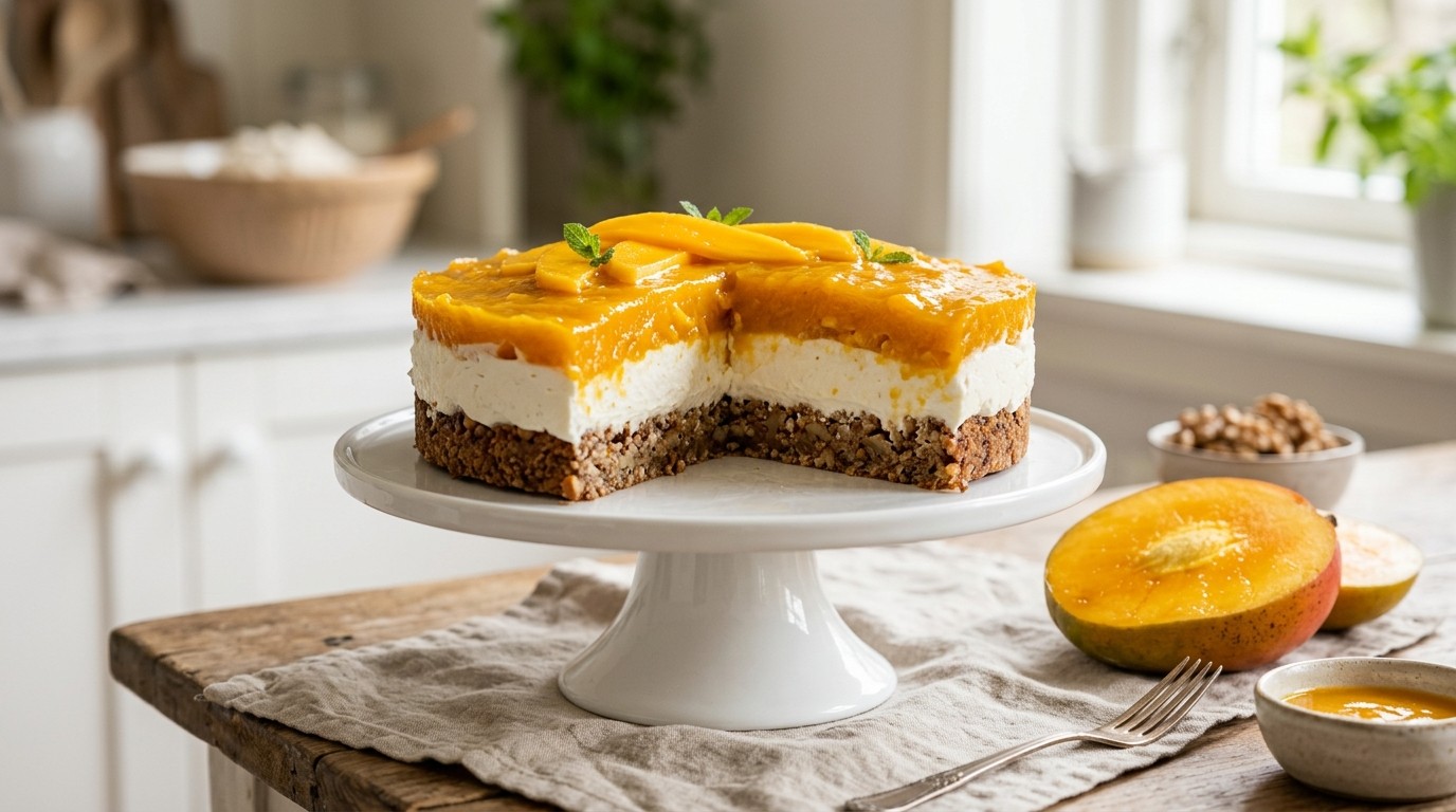 Griekse Mangoyoghurt- Slagroomtaart