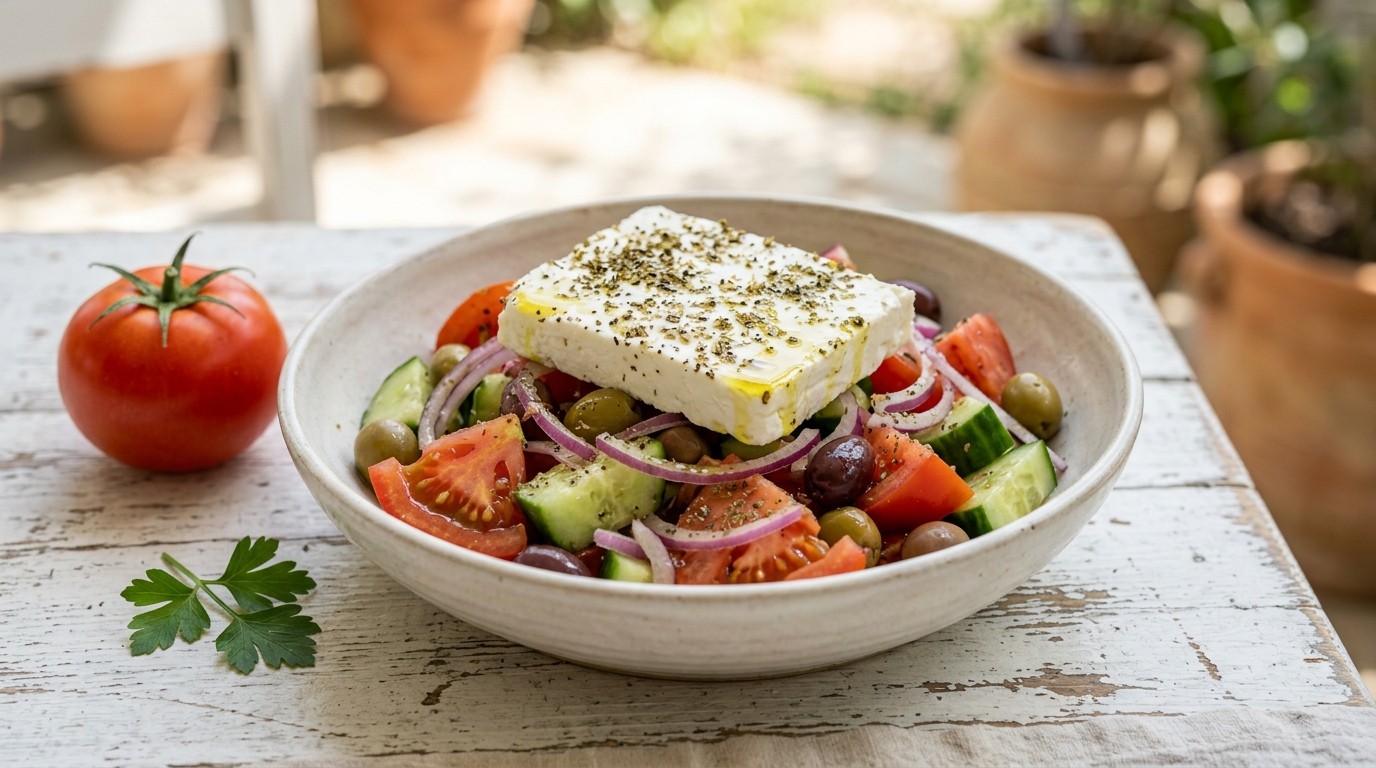 Griekse Schapenkaassalade (Horiatiki)