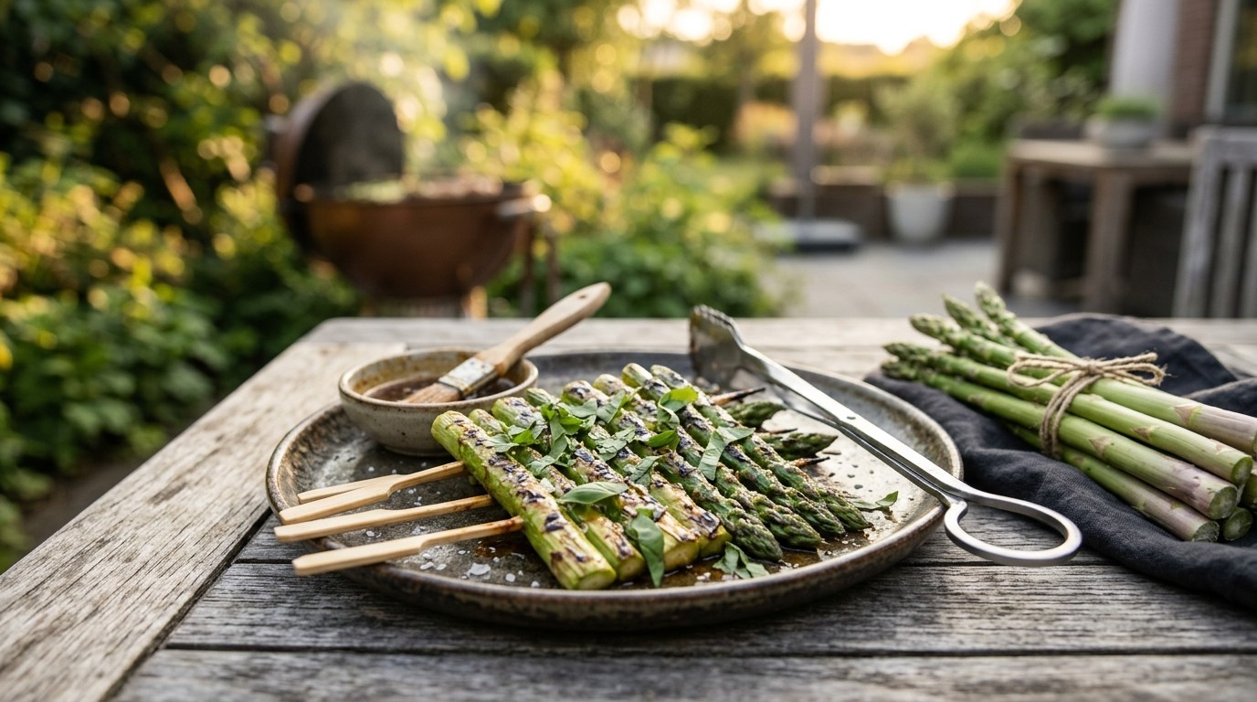 Groene BBQ asperges