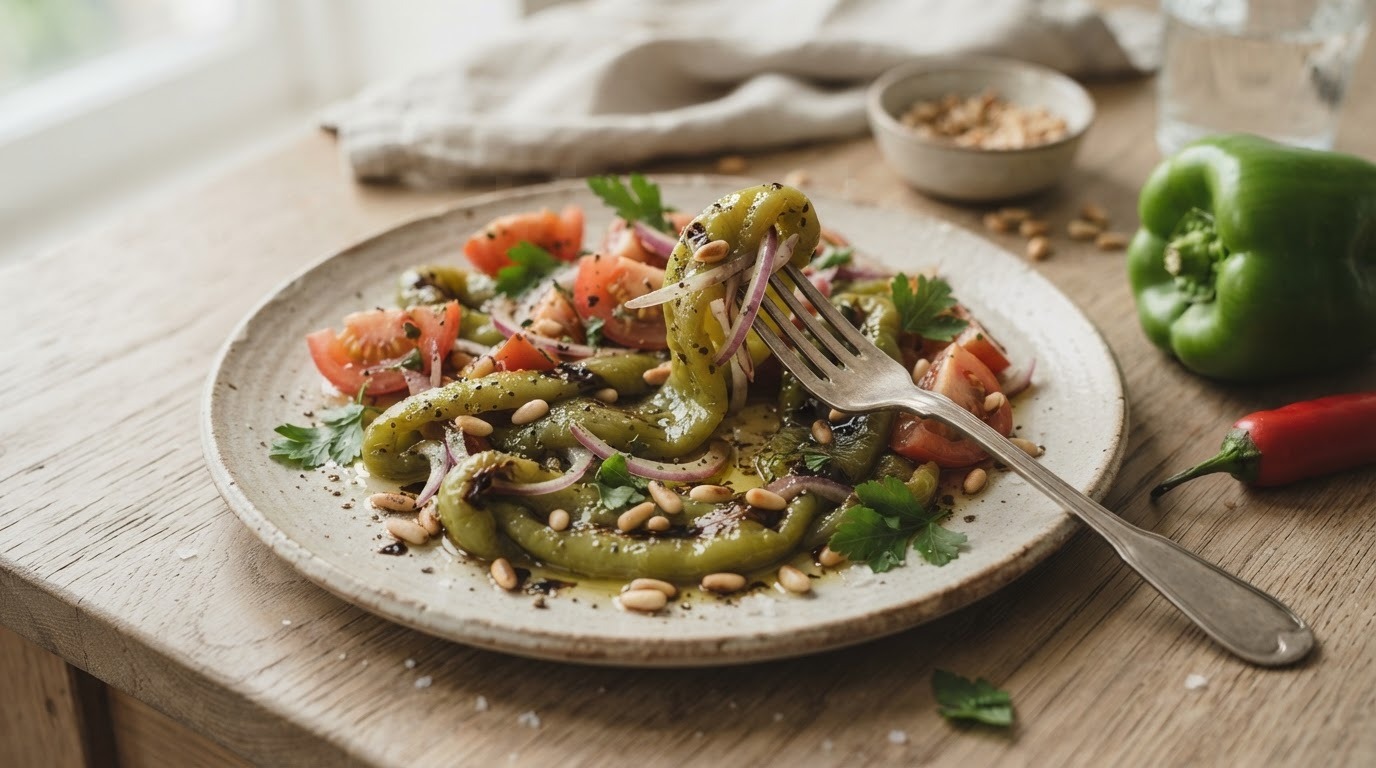 Groene paprika salade