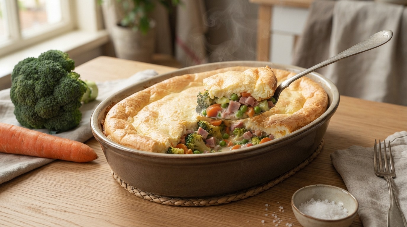 Groente-ovenschotel met kwarkkorst