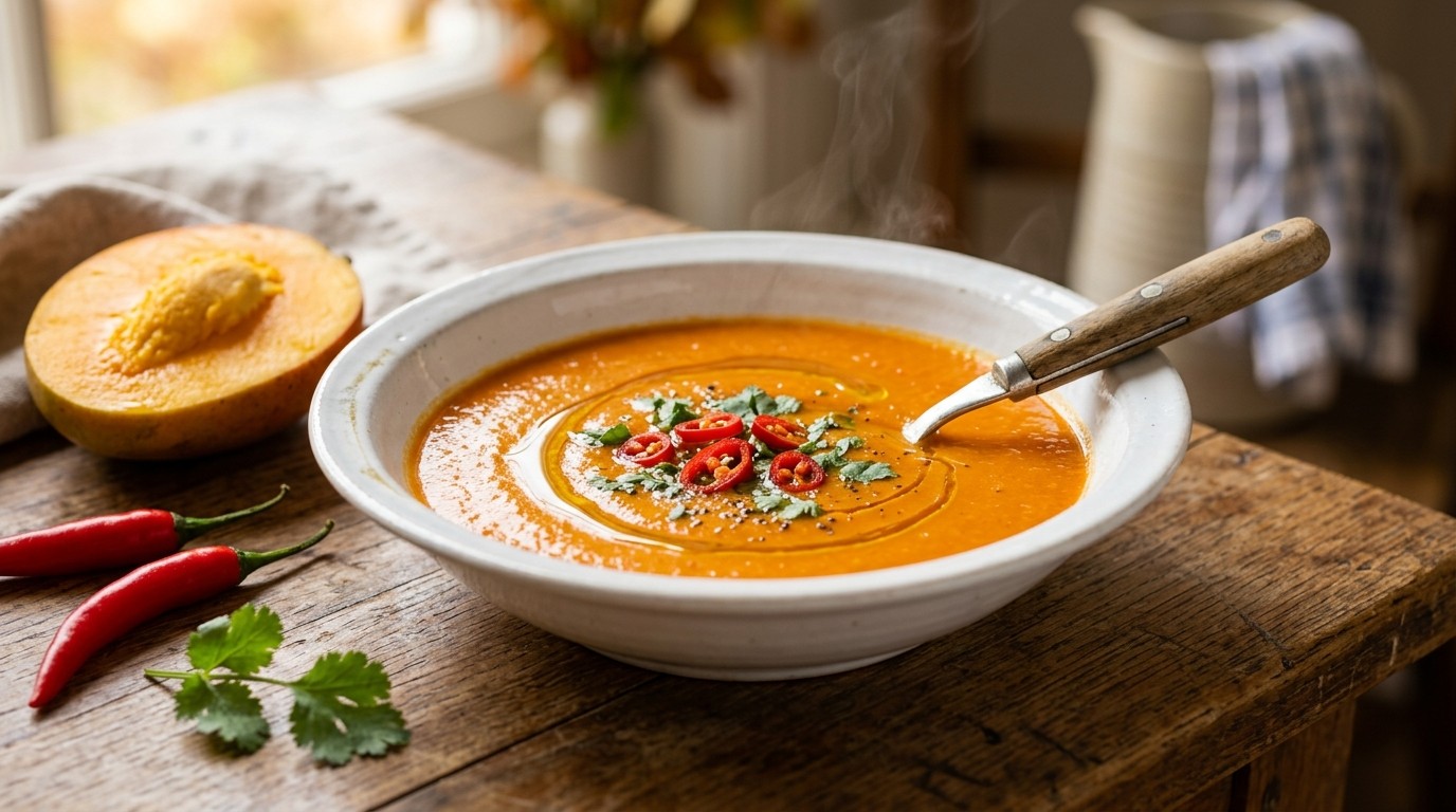 Groentesoep met rode paprika
