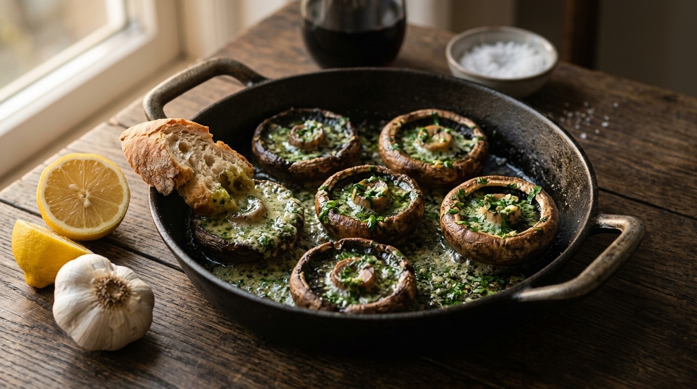 Grotchampignons met kruidenboter