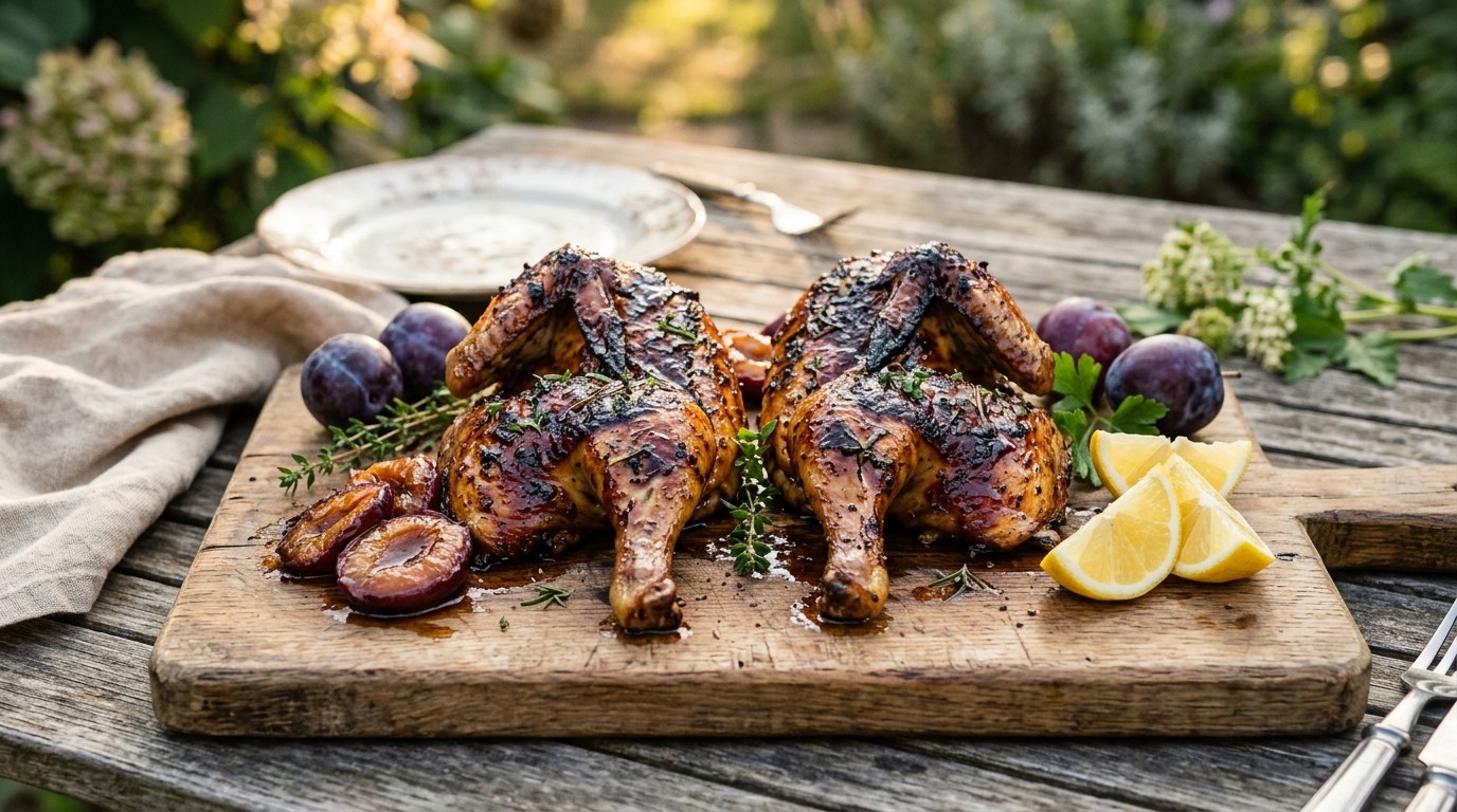 Haantjes met pruimenmarinade