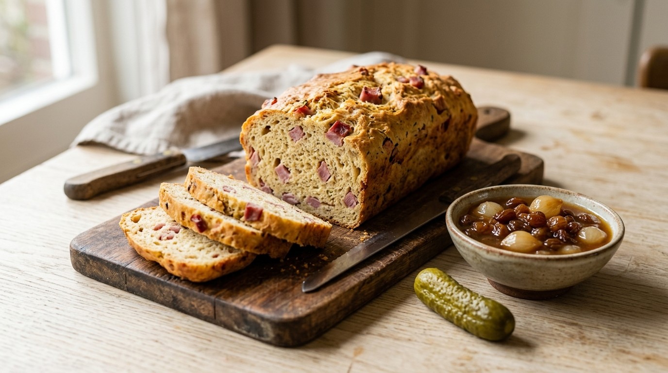 Hambrood met Rozijnen-zilveruitjessaus