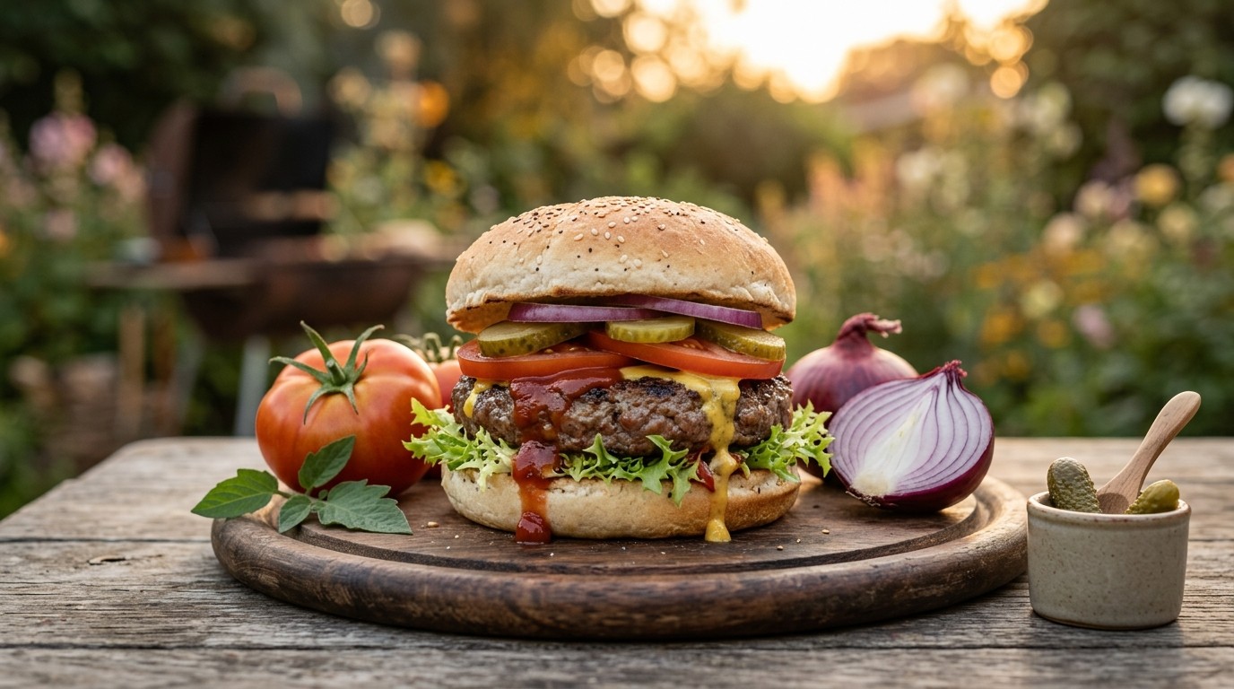 Hamburger met augurk