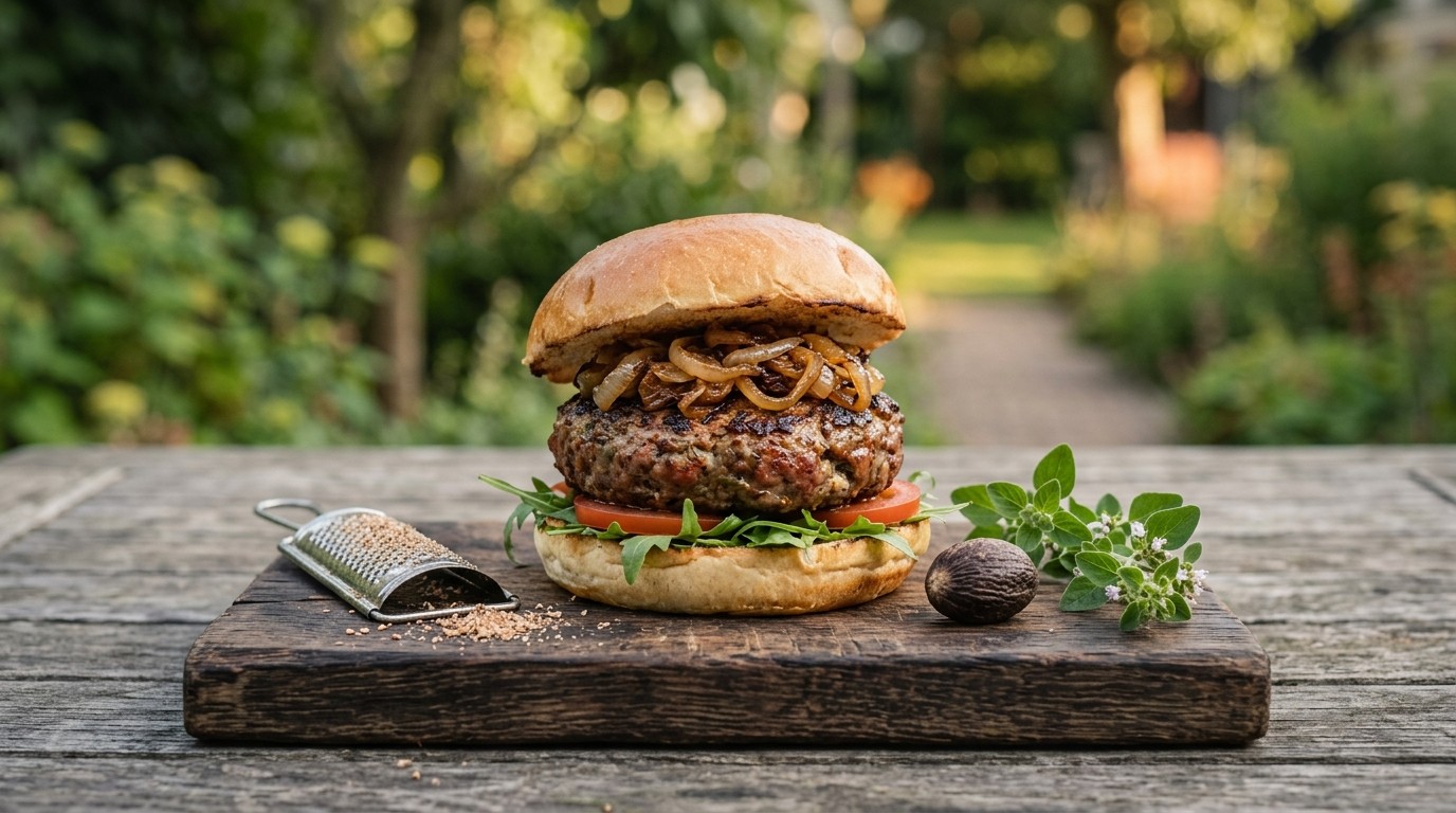 Hamburger met sjalotjes