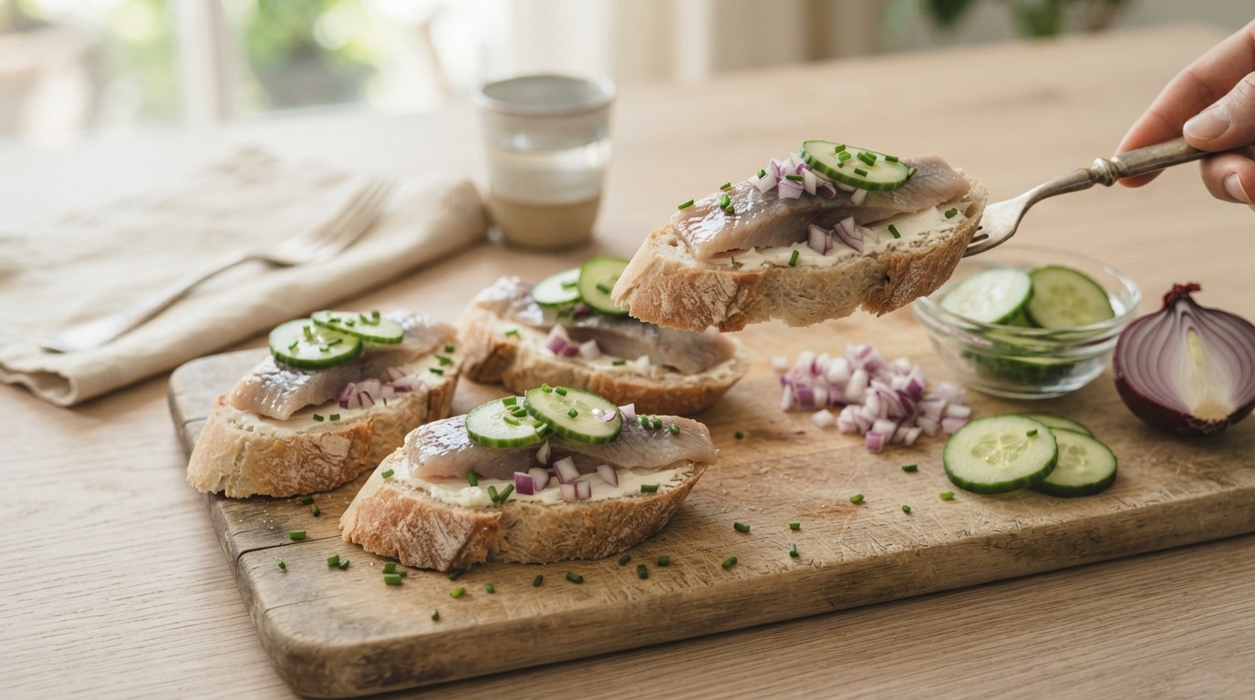 Haring op stokbrood