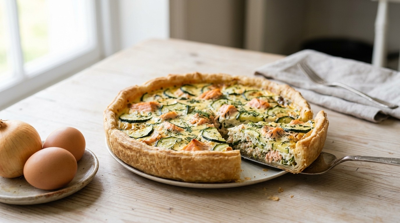 Hartige Courgettetaart met Zalm