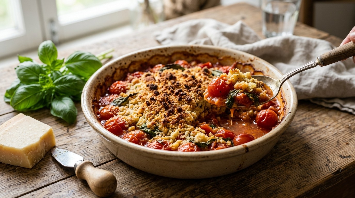 Hartige Crumble met Tomaten