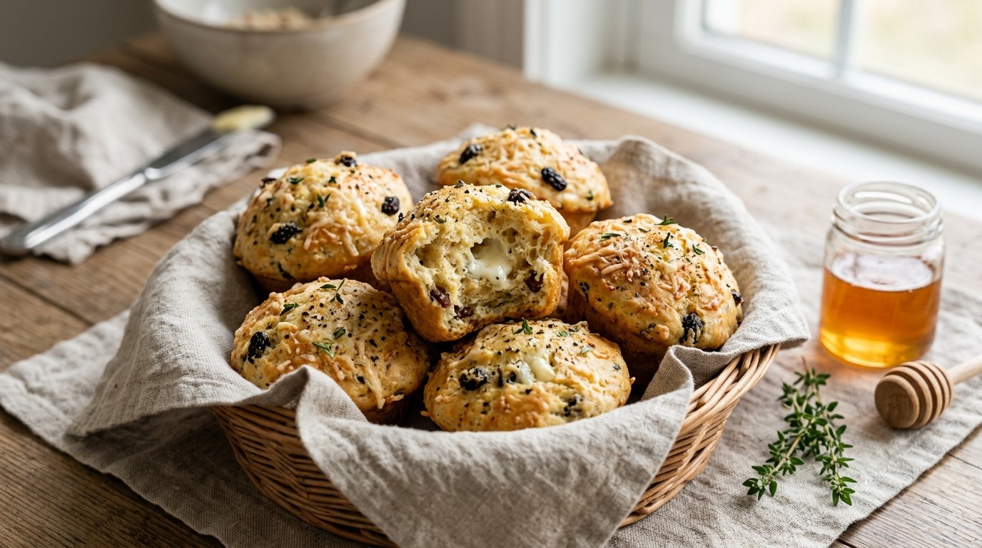 Hartige muffins met geitenkaas en tijm