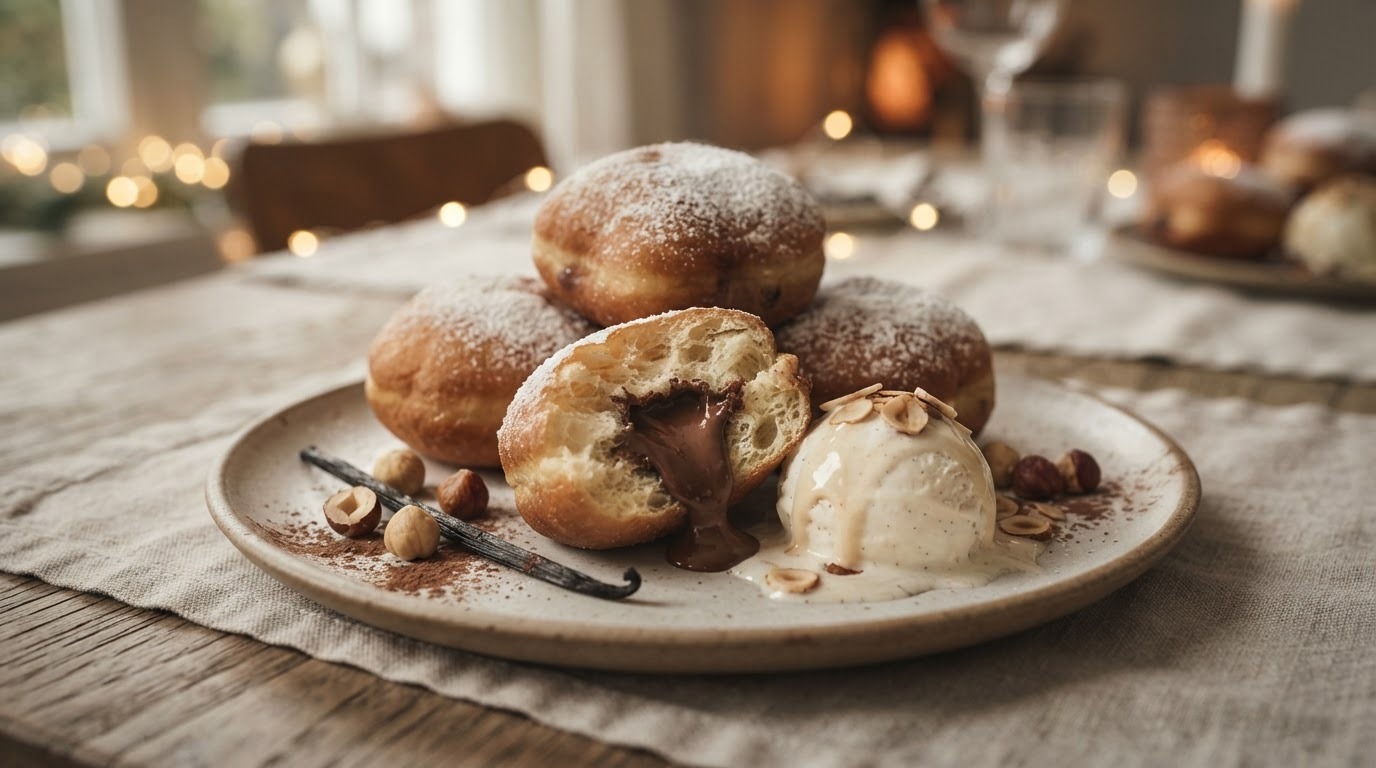 Hazelnootpastabeignets met likeur