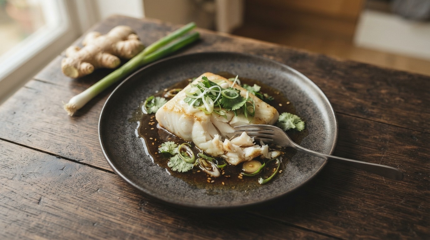 Heilbot met japanse dressing