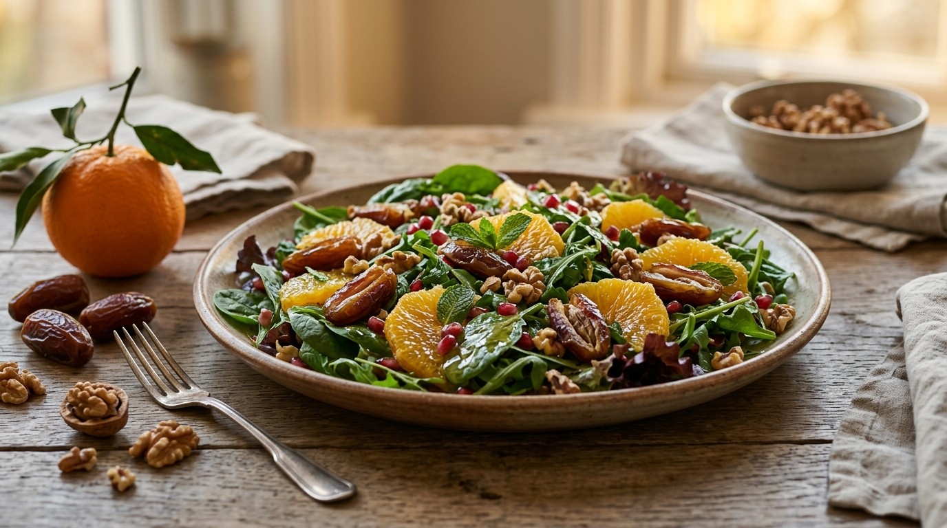 Herfstsalade met Marokkaanse invloeden